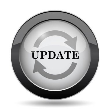 Update simgesi. Beyaz arka plan üzerinde Internet düğmesi