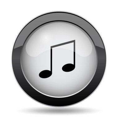 Müzik simgesi. Beyaz arka plan üzerinde Internet düğmesi
