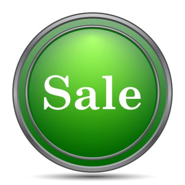 Satılık simgesi. Beyaz arka plan üzerinde Internet düğmesi