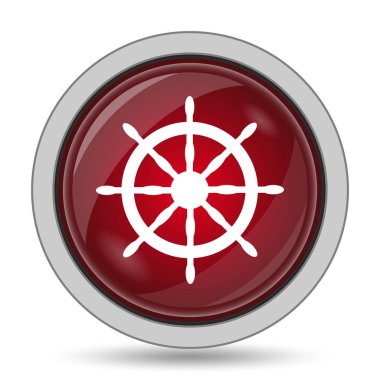 Deniz tekerlek simgesi. Beyaz arka plan üzerinde Internet düğmesi