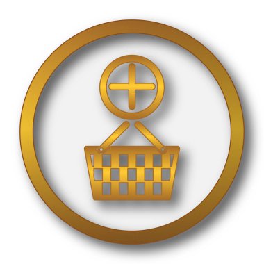 Sepet simgesi ekleyin. Beyaz arka plan üzerinde Internet düğmesi