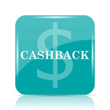 Cashback simgesi. Beyaz arka plan üzerinde Internet düğmesi