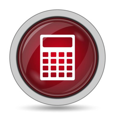 Hesap makinesi simge. Beyaz arka plan üzerinde Internet düğmesi