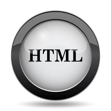 HTML simgesi. Beyaz arka plan üzerinde Internet düğmesi