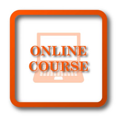 Online ders simgesi. Beyaz arka plan üzerinde Internet düğmesi