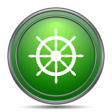 Deniz tekerlek simgesi. Beyaz arka plan üzerinde Internet düğmesi