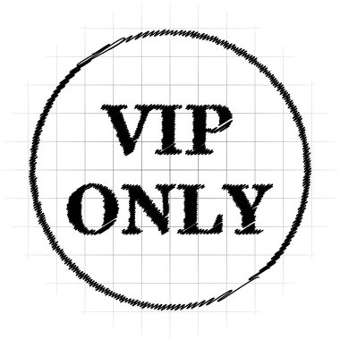 VIP sadece kutsal kişilerin resmi. Beyaz arka plan üzerinde Internet düğmesi