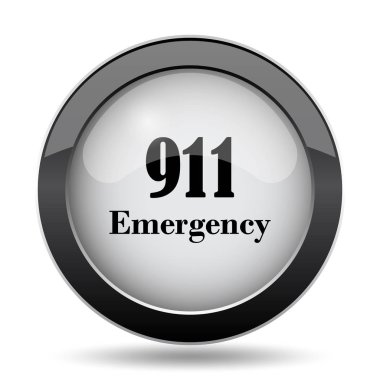 911 acil durum simgesi. Beyaz arka plan üzerinde Internet düğmesi