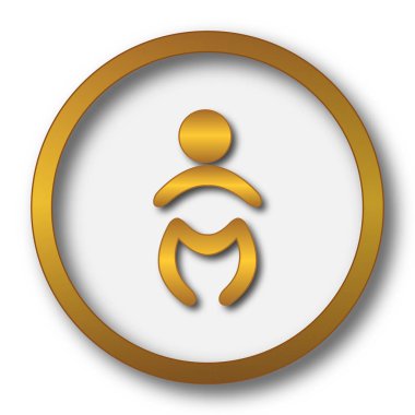 Bebek simgesi. Beyaz arka plan üzerinde Internet düğmesi