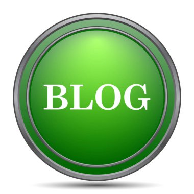 Blog simgesi. Beyaz arka plan üzerinde Internet düğmesi