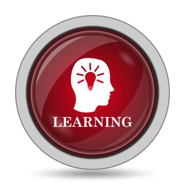 Öğrenme simgesi. Beyaz arka plan üzerinde Internet düğmesi