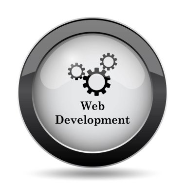 Web geliştirme simgesi. Beyaz arka plan üzerinde Internet düğmesi