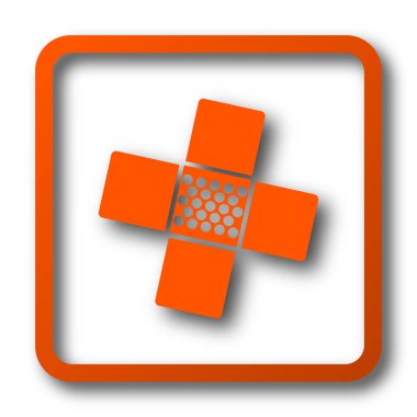 Tıbbi yama simge. Beyaz arka plan üzerinde Internet düğmesi