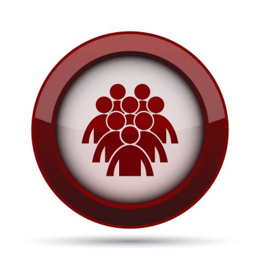 İnsanlar simge grubu. Beyaz arka plan üzerinde Internet düğmesi.