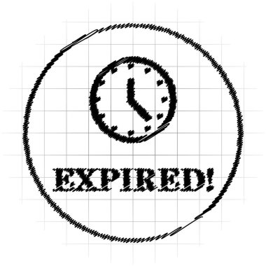 Süresi dolan simgesi. Beyaz arka plan üzerinde Internet düğmesi