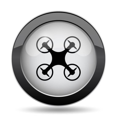 Drone simgesi. Beyaz arka plan üzerinde Internet düğmesi