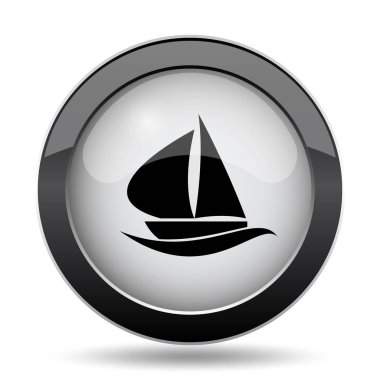 Yelkenli simgesi. Beyaz arka plan üzerinde Internet düğmesi