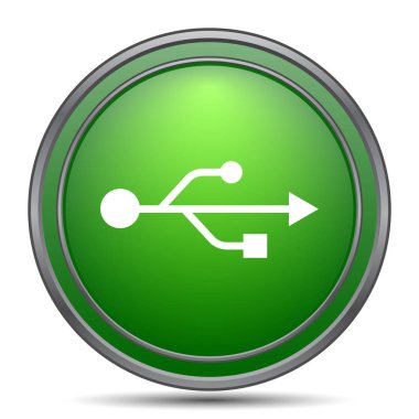 USB simge. Beyaz arka plan üzerinde Internet düğmesi