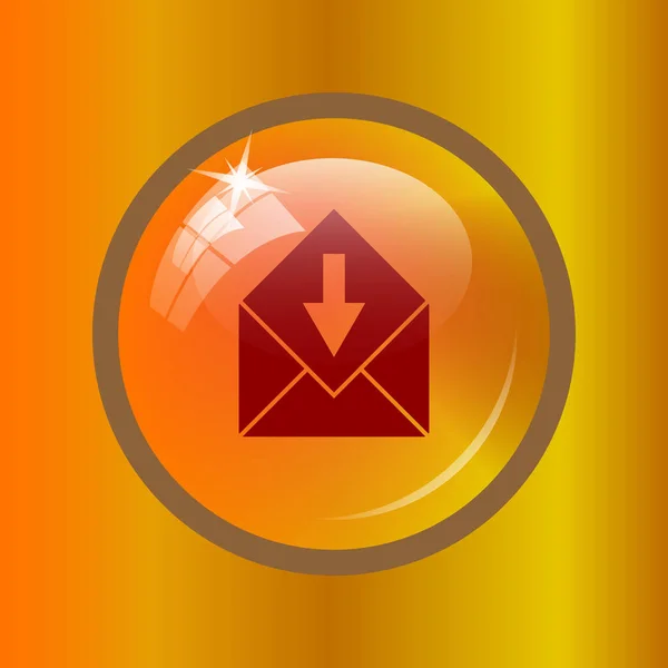 Recibir Icono Correo Electrónico Botón Internet Sobre Fondo Color — Foto de Stock