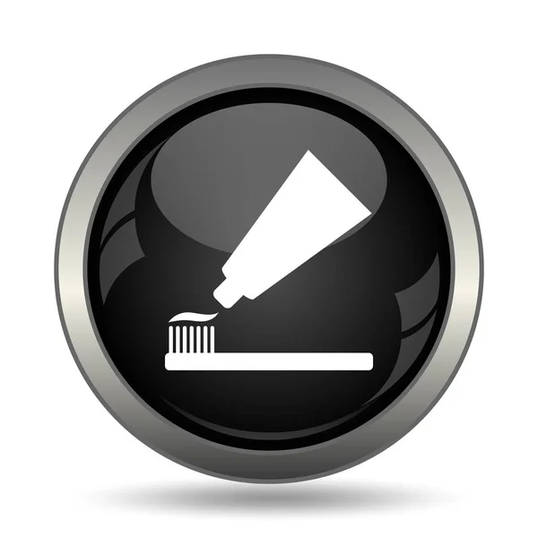 Pasta de dientes e icono de cepillo —  Fotos de Stock