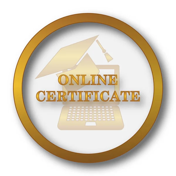 Online Certificate Icon Internet Button White Background — Stock Photo, Image
