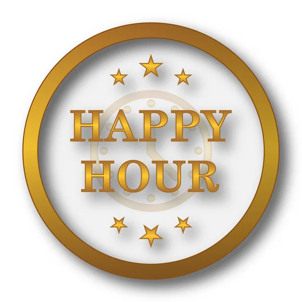 Happy Hour Ikone Internet Taste Auf Weißem Hintergrund — Stockfoto