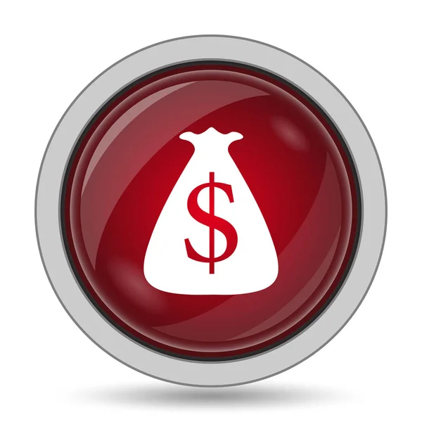 Icono Saco Dólar Botón Internet Sobre Fondo Blanco —  Fotos de Stock
