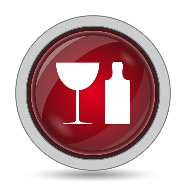 Bottle Glass Icon Internet Button White Background — Stock Photo, Image