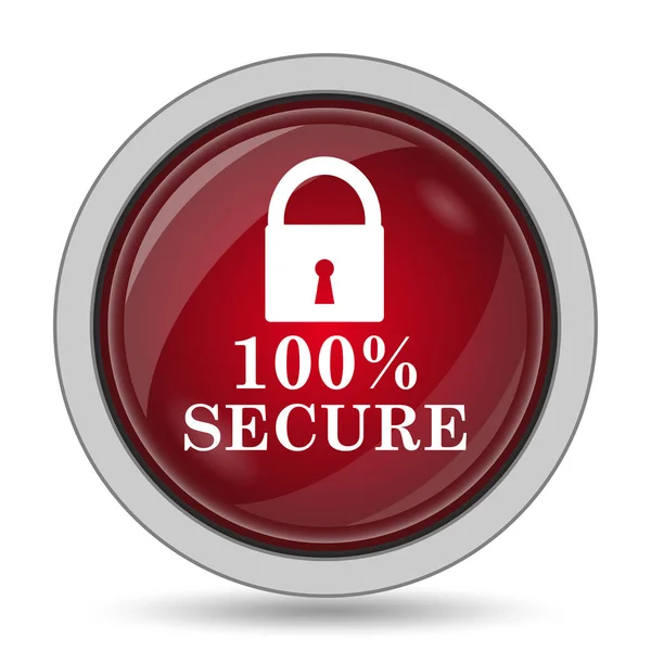 100 Безопасный Значок Кнопка Интернет Белом Фоне — стоковое фото