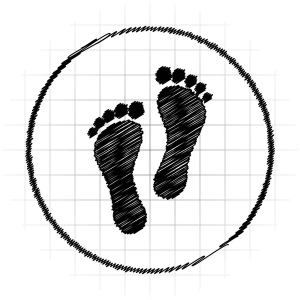 Ikona Drukowania Stóp Przycisk Internet Białym Tle — Zdjęcie stockowe