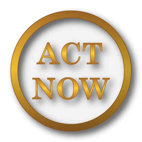 Act Now Icon Internet Button White Background — Stock Photo, Image