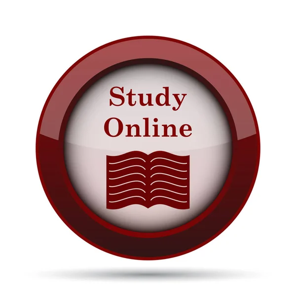 Study Online Icon Internet Button White Background — Stock Photo, Image