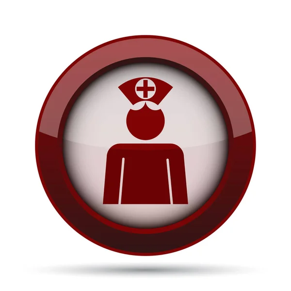 Nurse Icon Internet Button White Background — Stock Photo, Image