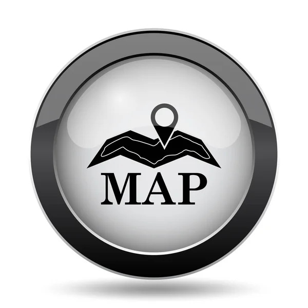 Harita Simgesi Beyaz Arka Plan Üzerinde Internet Düğmesi — Stok fotoğraf