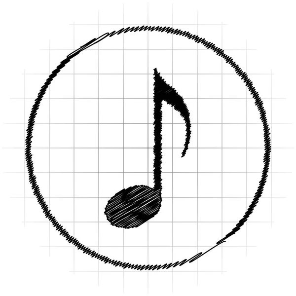 Icône Note Musicale Bouton Internet Sur Fond Blanc — Photo
