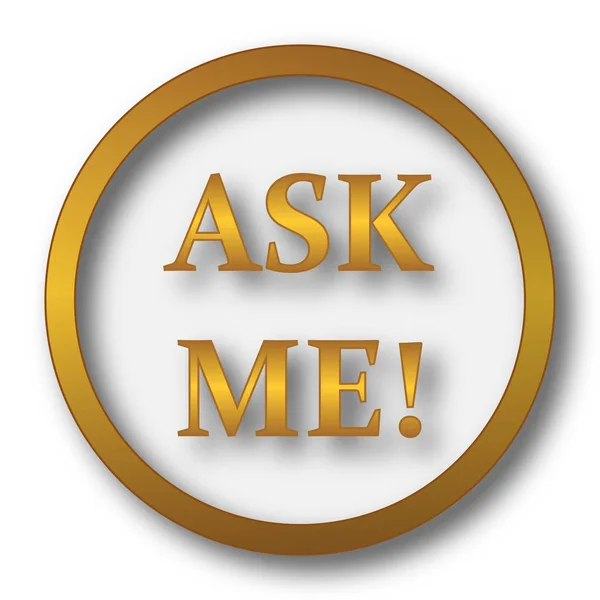 Ask me icon. Internet button on white background