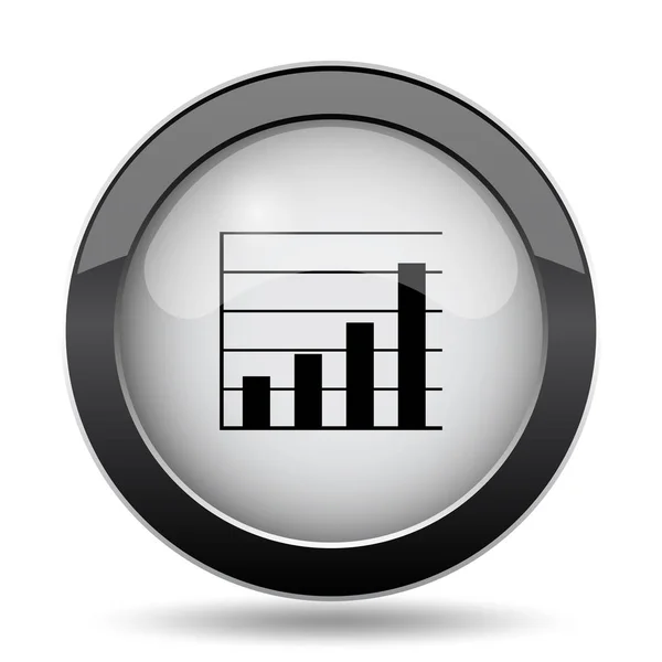 グラフのバーのアイコン 白い背景の上のインター ネット ボタン — ストック写真
