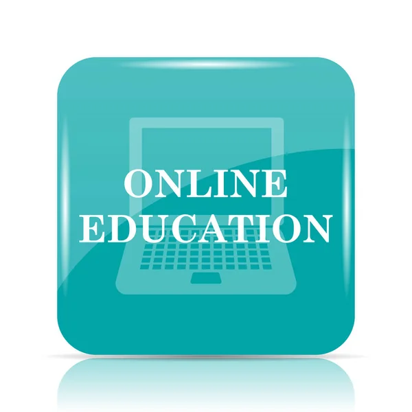 Online Eğitim Simgesi Beyaz Arka Plan Üzerinde Internet Düğmesi — Stok fotoğraf
