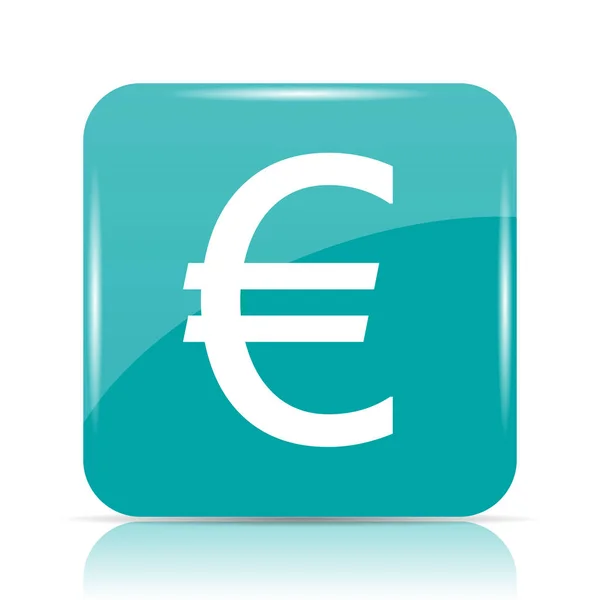 Ícone Euro Botão Internet Fundo Branco — Fotografia de Stock