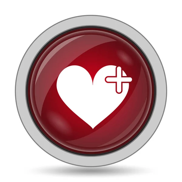 Heart Cross Icon Internet Button White Background — Stock Photo, Image