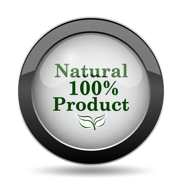 100 Naturalny Produkt Ikona Przycisk Internet Białym Tle — Zdjęcie stockowe