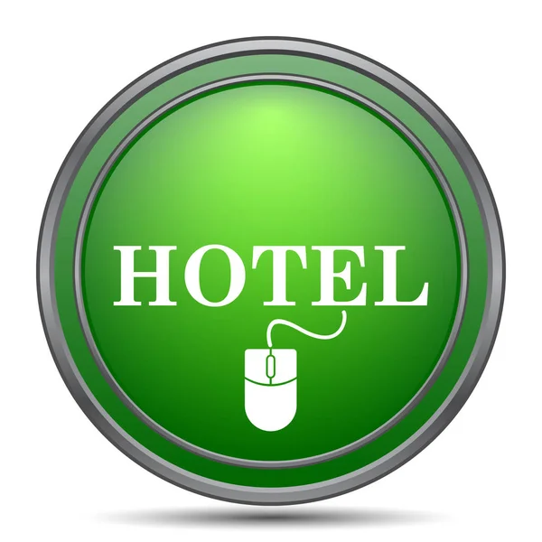 Icona Dell Hotel Pulsante Internet Sfondo Bianco — Foto Stock