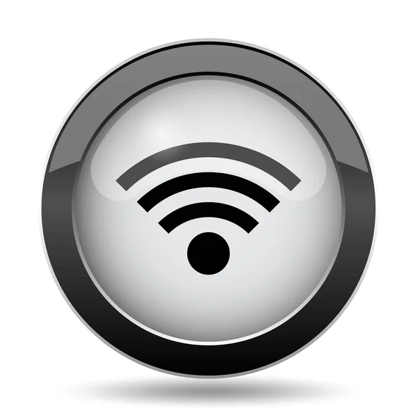 Ikona Sieci Bezprzewodowej Znak Przycisk Internet Białym Tle — Zdjęcie stockowe