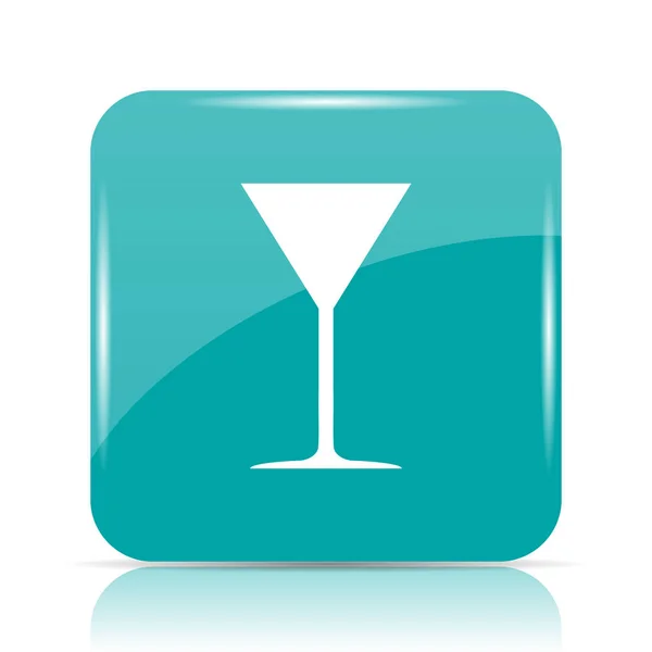 マティーニ ガラス アイコン 白い背景の上のインター ネット ボタン — ストック写真
