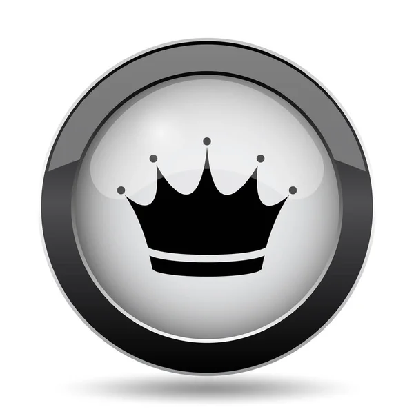 Ícone Coroa Botão Internet Fundo Branco — Fotografia de Stock