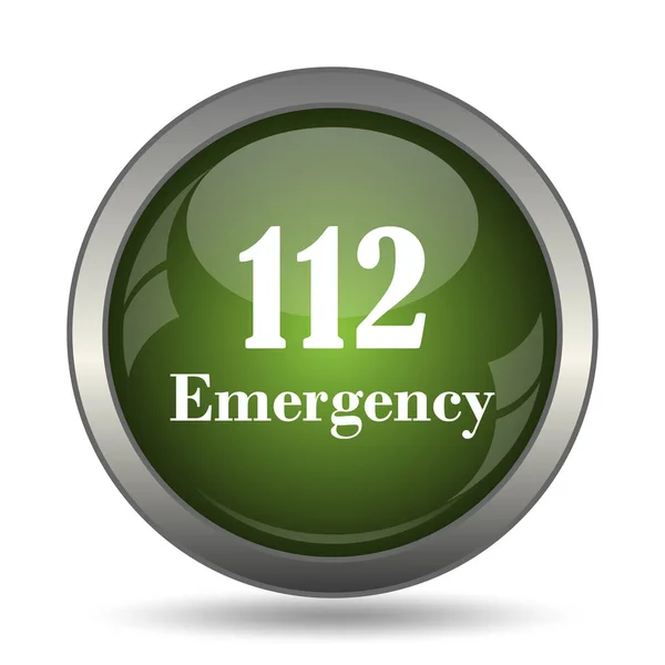 112 Emergency Pictogram Internet Knop Witte Achtergrond — Stockfoto