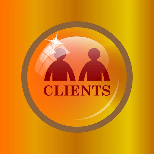 Clients icon. Internet button on colored background.