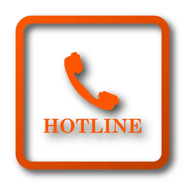 Hotline Pictogram Internet Knop Witte Achtergrond — Stockfoto