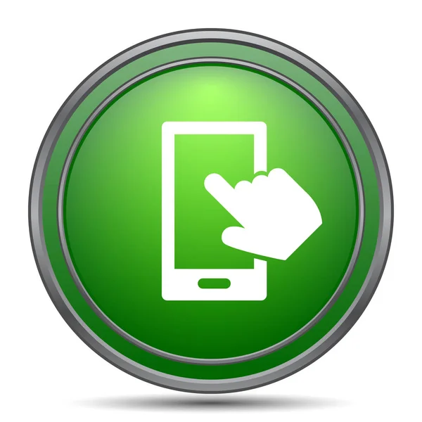 Smartphone Ile Simgesi Beyaz Arka Plan Üzerinde Internet Düğmesi — Stok fotoğraf