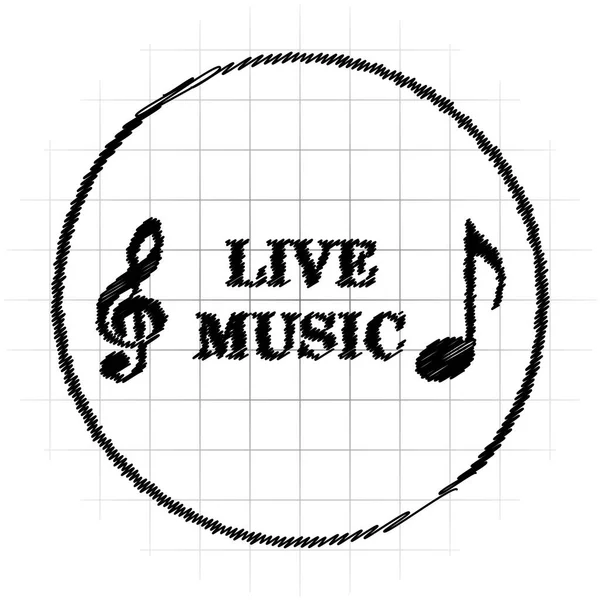 Icône Musique Live Bouton Internet Sur Fond Blanc — Photo